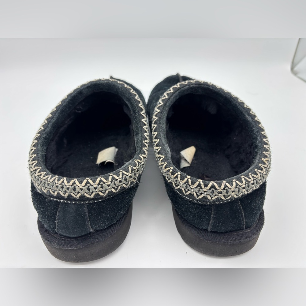 UGGS Tasman Slippers Black‎ Suede Sheepskin Leather Shoe Slip On Women's Size 11 - Picture 11 of 14